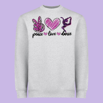Peace Love Dance Heavyweight Sweatshirt Designed By Maliassmallbusiness