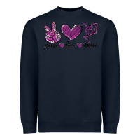 Navy peace love dance Heavyweight Sweatshirt - MaliasSmallBusiness