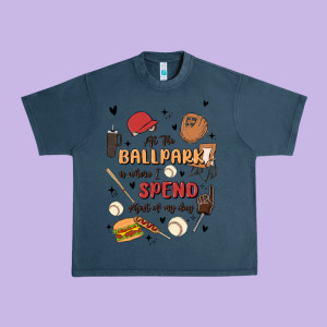 At The Ballpark Is Where I Spend Most Of My Day Urban Heavy Tee Designed By Maliassmallbusiness