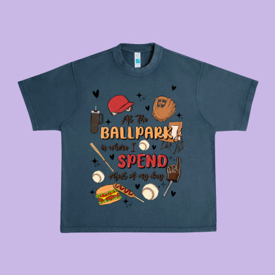 At The Ballpark Is Where I Spend Most Of My Day Urban Heavy Tee Designed By Maliassmallbusiness