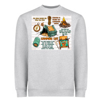 Heather Grey camping life Heavyweight Sweatshirt - MaliasSmallBusiness