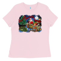 Bubblegum Pink heaux heaux heaux christmas louisiana swamp Ladies Tee - FaDigitalArtStudio