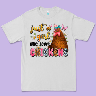 Just A Girl Who Loves Chickens Premium Tee Designed By Jahusdesignshop
