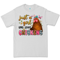 Dove Grey just a girl who loves chickens Premium Tee - JahusDesignShop