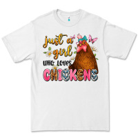 White just a girl who loves chickens Premium Tee - JahusDesignShop