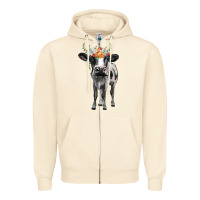 Sandshell holstein cow floral wreath Zipper Hoodie - BarkalooDesign