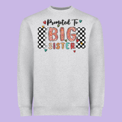 Promoted To Big Sister Heavyweight Sweatshirt Designed By Maliassmallbusiness
