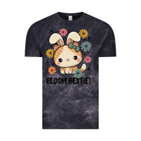 Cloud Black bloom bestie cat Vintage Tee - MaliasSmallBusiness
