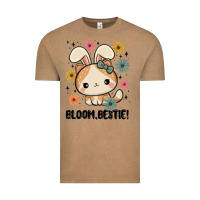 Vintage Coffee bloom bestie cat Vintage Tee - MaliasSmallBusiness