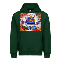 Forest Green Fourth Of July America Truck Urban Hoodie - FaDigitalArtStudio