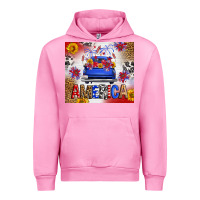 Fuchsia Pink Fourth Of July America Truck Urban Hoodie - FaDigitalArtStudio