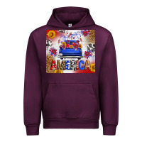 Mauve Wine Fourth Of July America Truck Urban Hoodie - FaDigitalArtStudio