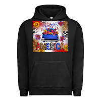 Pigment Black Fourth Of July America Truck Urban Hoodie - FaDigitalArtStudio