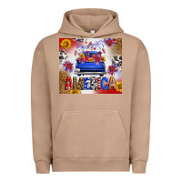 Pigment Burro Fourth Of July America Truck Urban Hoodie - FaDigitalArtStudio
