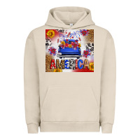 Pigment French Oak Fourth Of July America Truck Urban Hoodie - FaDigitalArtStudio