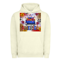 Pigment Pistachio Fourth Of July America Truck Urban Hoodie - FaDigitalArtStudio