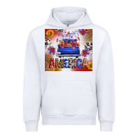 White Fourth Of July America Truck Urban Hoodie - FaDigitalArtStudio