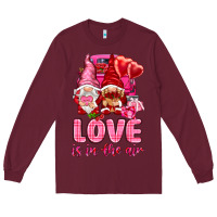 Burgundy love is in the air with gnomies Long Sleeve Tee - NancyCooperArtShop