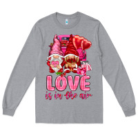 Heather Grey love is in the air with gnomies Long Sleeve Tee - NancyCooperArtShop
