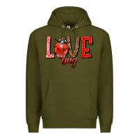 Army Green Love bug Premium Hoodie - HowdyJamesFarm