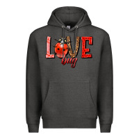 Charcoal Heather Love bug Premium Hoodie - HowdyJamesFarm