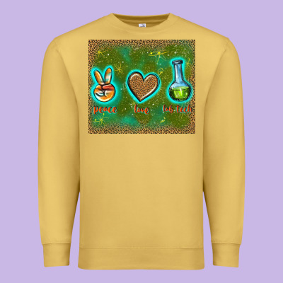Peace Love Lab Tech Premium Sweatshirt Designed By Tumblerdesignbyshophia