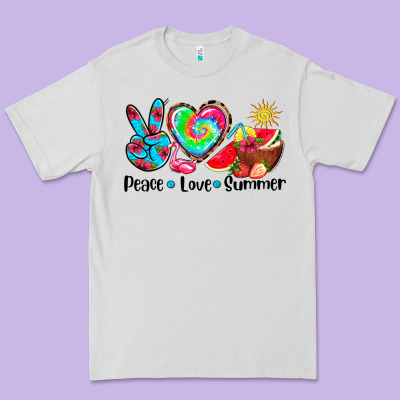 Peace Love  Summer Premium Tee Designed By Adodesignshop