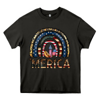 Asphalt merica rainbow Heavy Core Tee - CowhideDigitalArt