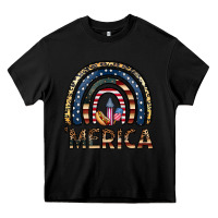 Black merica rainbow Heavy Core Tee - CowhideDigitalArt