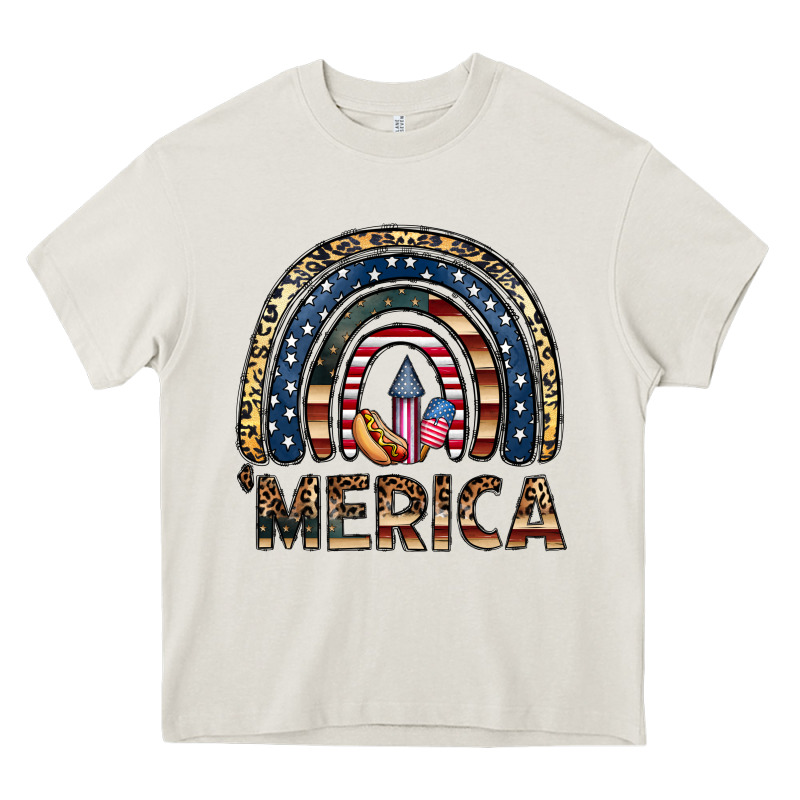 Merica Rainbow Heavy Core Tee by CowhideDigitalArt | Teevron