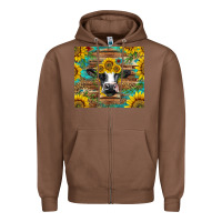 Chestnut holstein cow with sunflowers Zipper Hoodie - BarkalooDesign