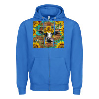 True Royal holstein cow with sunflowers Zipper Hoodie - BarkalooDesign