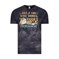Cloud Black just a girl who brings books everywhere Vintage Tee - MaliasSmallBusiness