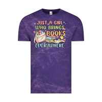 Cloud Purple just a girl who brings books everywhere Vintage Tee - MaliasSmallBusiness
