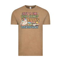 Vintage Coffee just a girl who brings books everywhere Vintage Tee - MaliasSmallBusiness