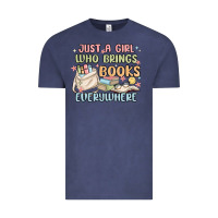 Vintage Denim just a girl who brings books everywhere Vintage Tee - MaliasSmallBusiness