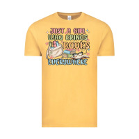 Vintage Mustard just a girl who brings books everywhere Vintage Tee - MaliasSmallBusiness