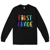 Black 1st grade vibes Long Sleeve Tee - MaliasSmallBusiness
