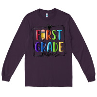 Plum 1st grade vibes Long Sleeve Tee - MaliasSmallBusiness
