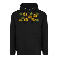 Black summer with sunflowers Heavyweight Hoodie - TumblerDesignByShophia