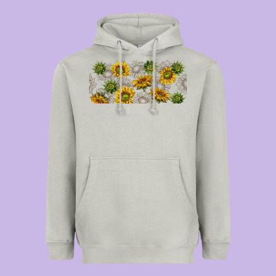 Summer With Sunflowers Heavyweight Hoodie Designed By Tumblerdesignbyshophia