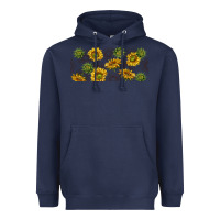 Navy summer with sunflowers Heavyweight Hoodie - TumblerDesignByShophia