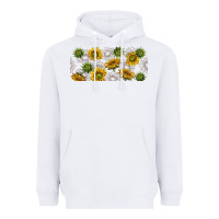 White summer with sunflowers Heavyweight Hoodie - TumblerDesignByShophia