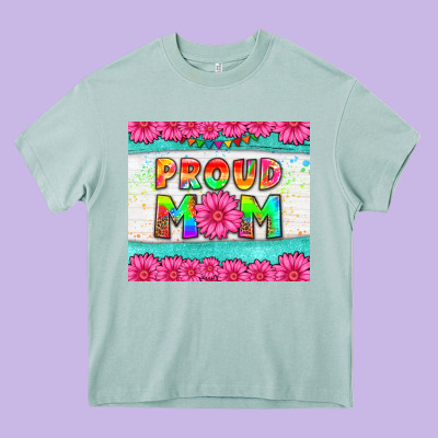 Proud Mom Heavy Core Tee Designed By Hra Design Shop
