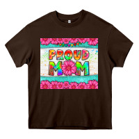 Chocolate Brown proud mom Heavy Core Tee - HRA Design Shop
