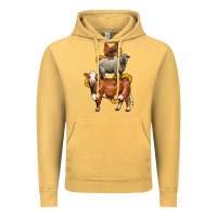 Vintage Mustard farm animals stack Vintage Hoodie - LillyAllenDesigns