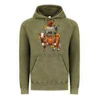 Vintage Olive farm animals stack Vintage Hoodie - LillyAllenDesigns