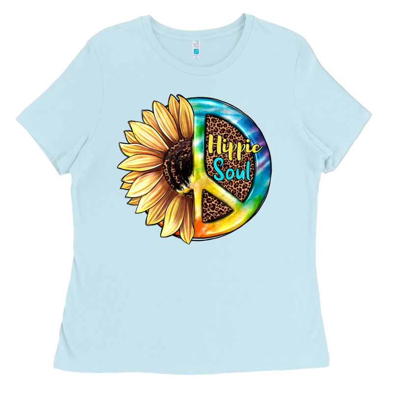 Hippie Soul With Sunflower And Leopard Background Ladies Tee by JahusDesignShop | Teevron