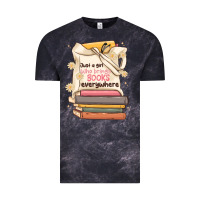 Cloud Black just a girl who brings books everywhere Vintage Tee - MaliasSmallBusiness