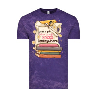 Cloud Purple just a girl who brings books everywhere Vintage Tee - MaliasSmallBusiness